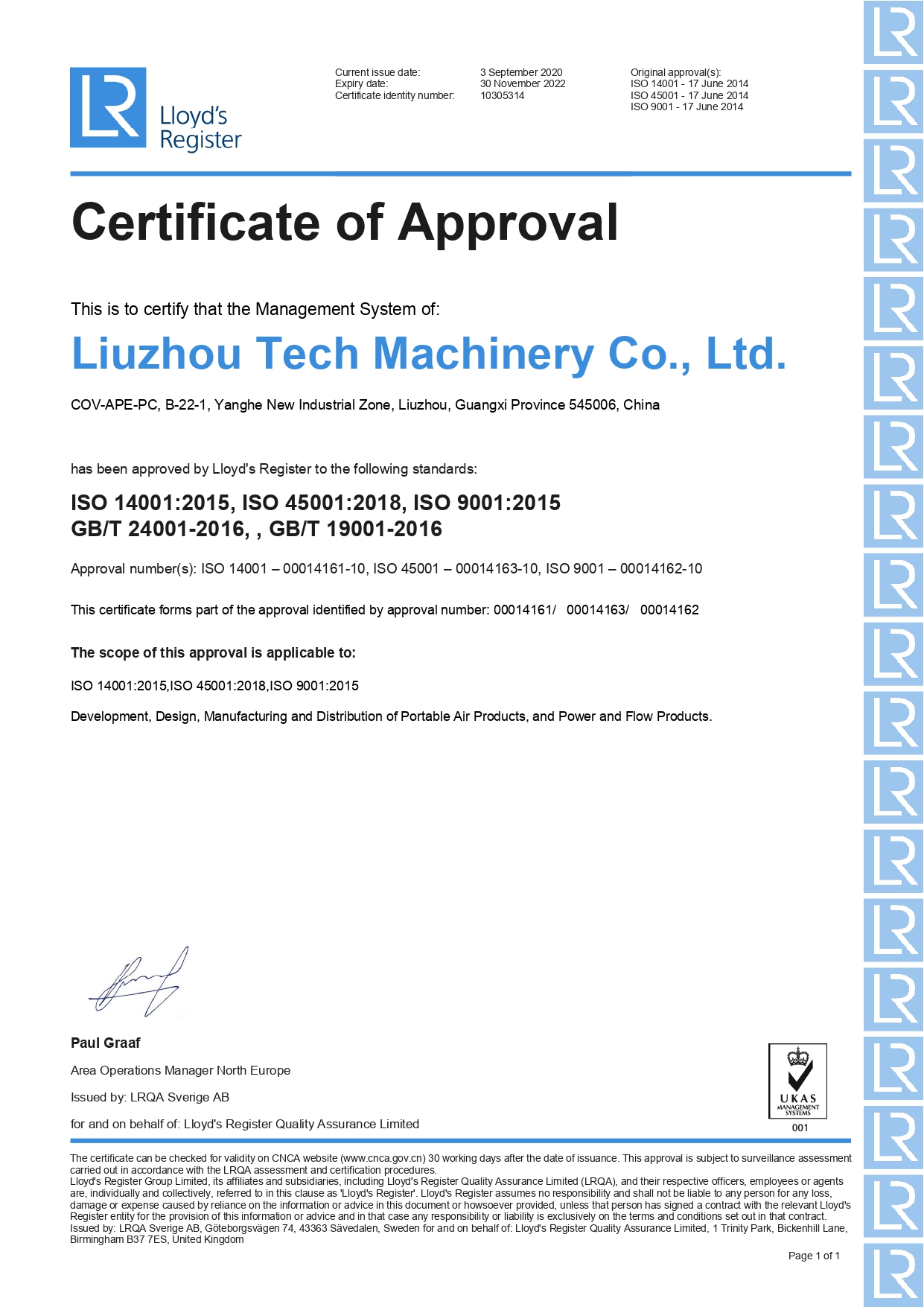 ce certificate of liutech